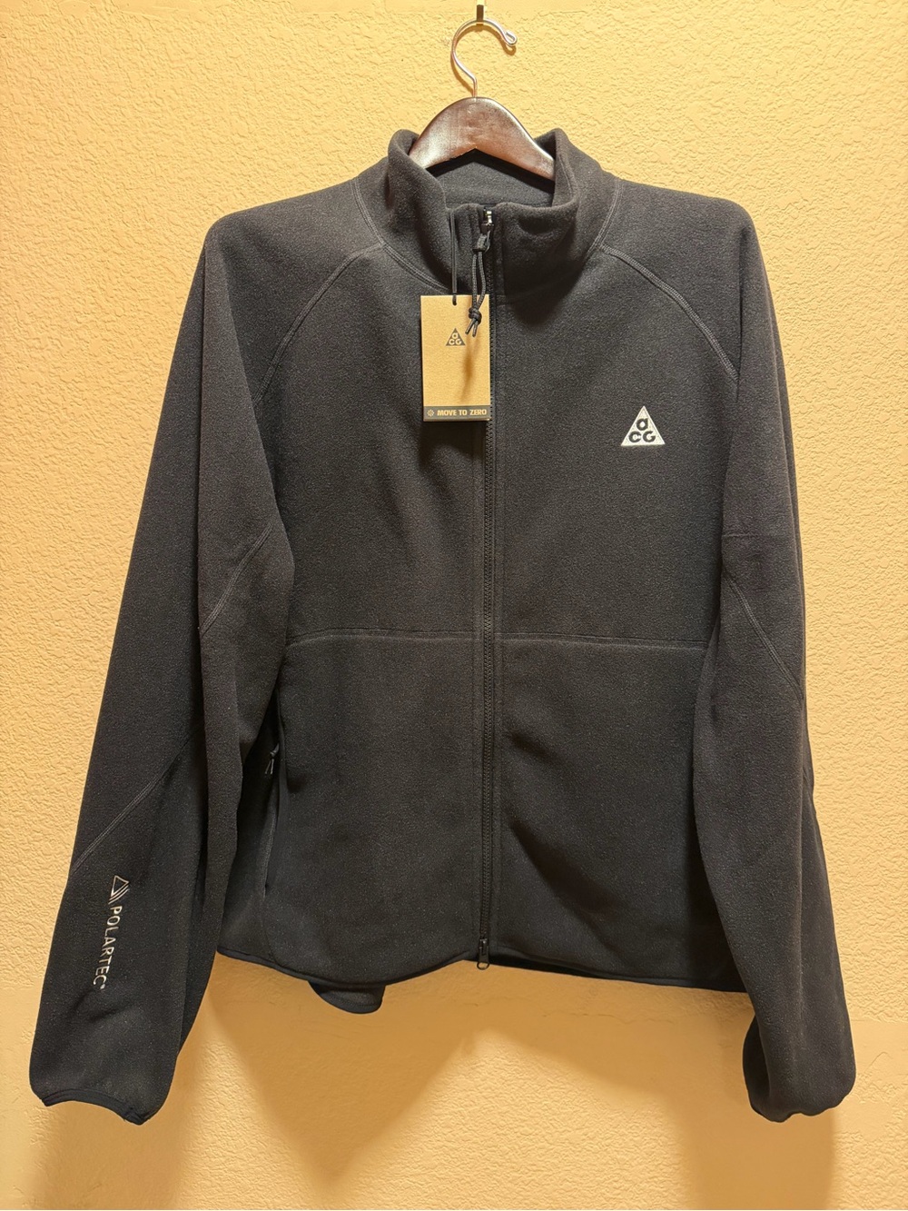 New Nike ACG Polartec Zipper Jacket Black Size XL